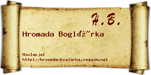 Hromada Boglárka névjegykártya